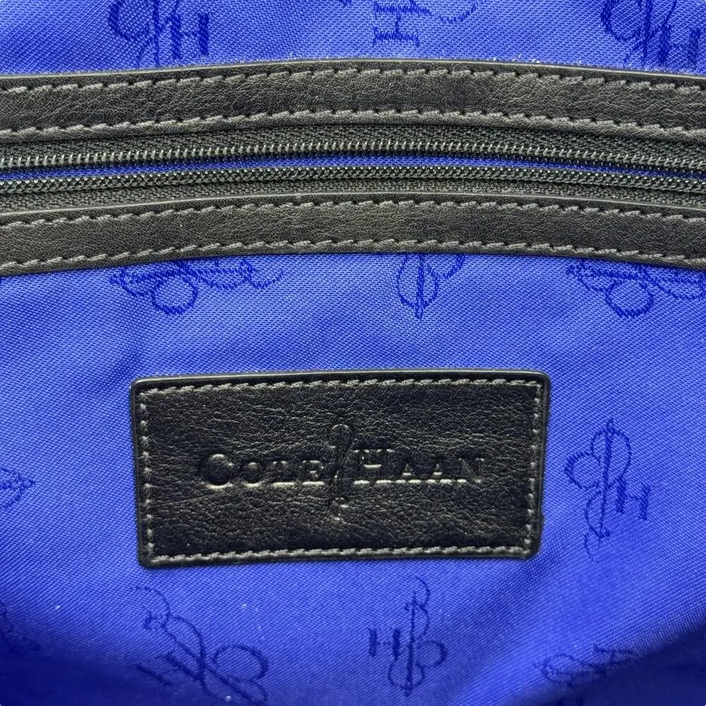 Cole Haan Black Leather Large Satchel Bag Vintage Valise II Kendra Women's Bags